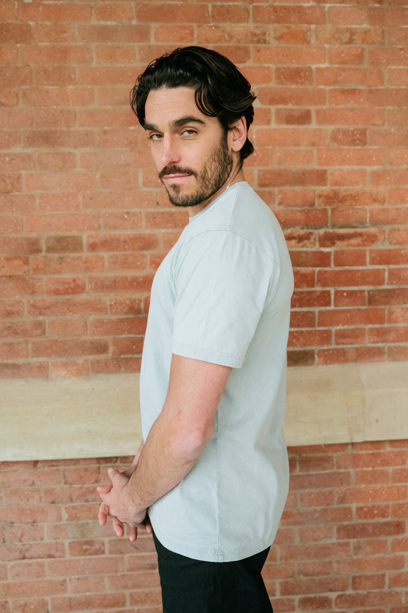 T-shirt gris en coton bio - faded grey
