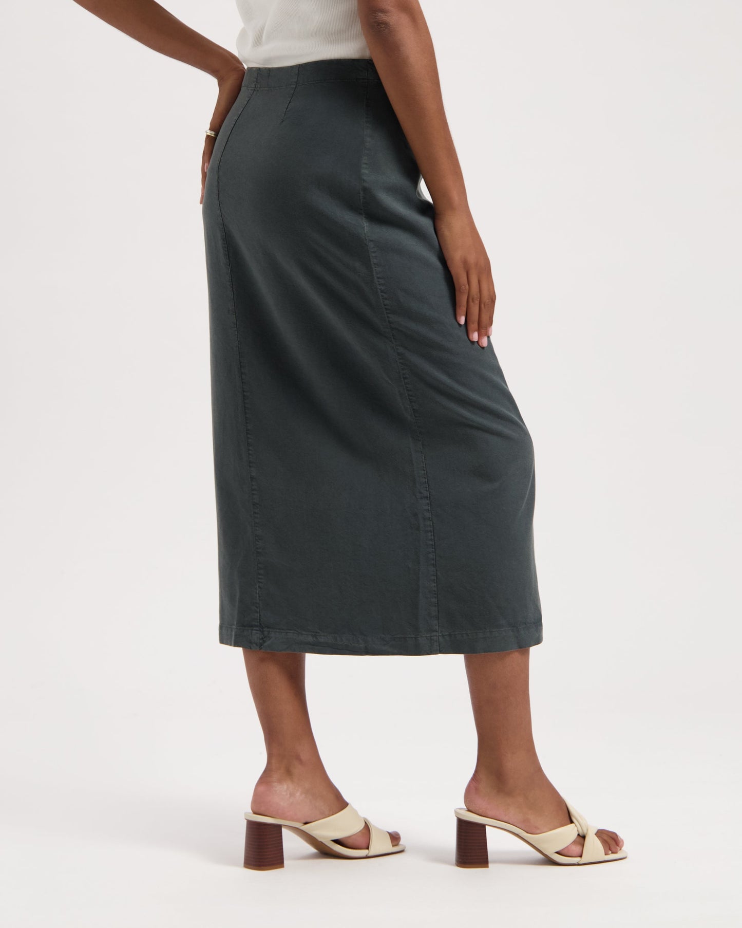 Jupe portefeuille en tencel | gris "Hanna tencel wrap skirt hs - woodland gray"