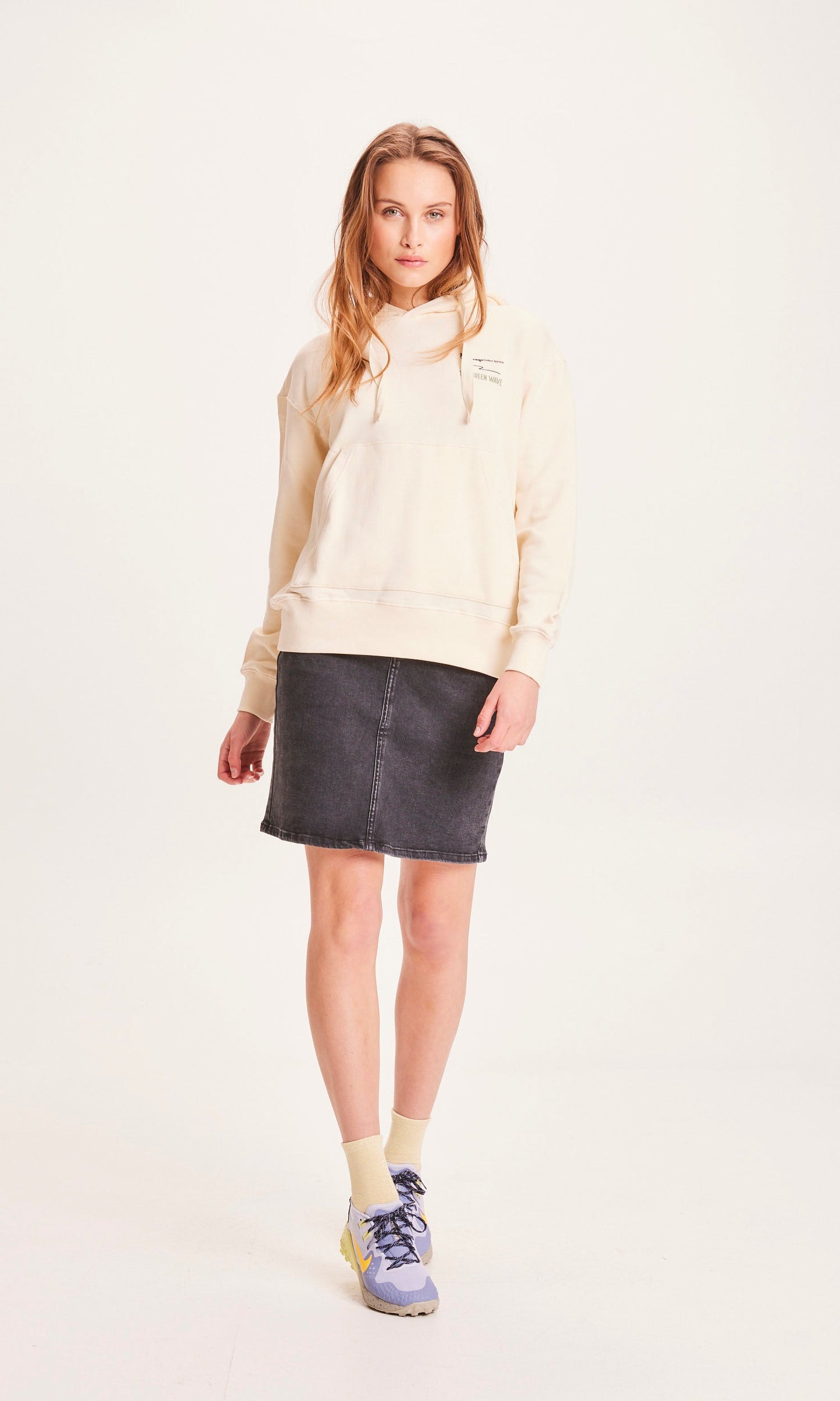 Jupe en jean anthracite en coton biologique - Romy