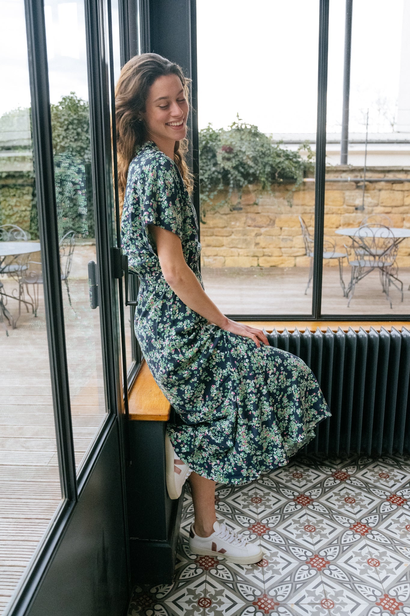 ROBE LONGUE fleurie en lenzing - swaantje ditsy floral night sky