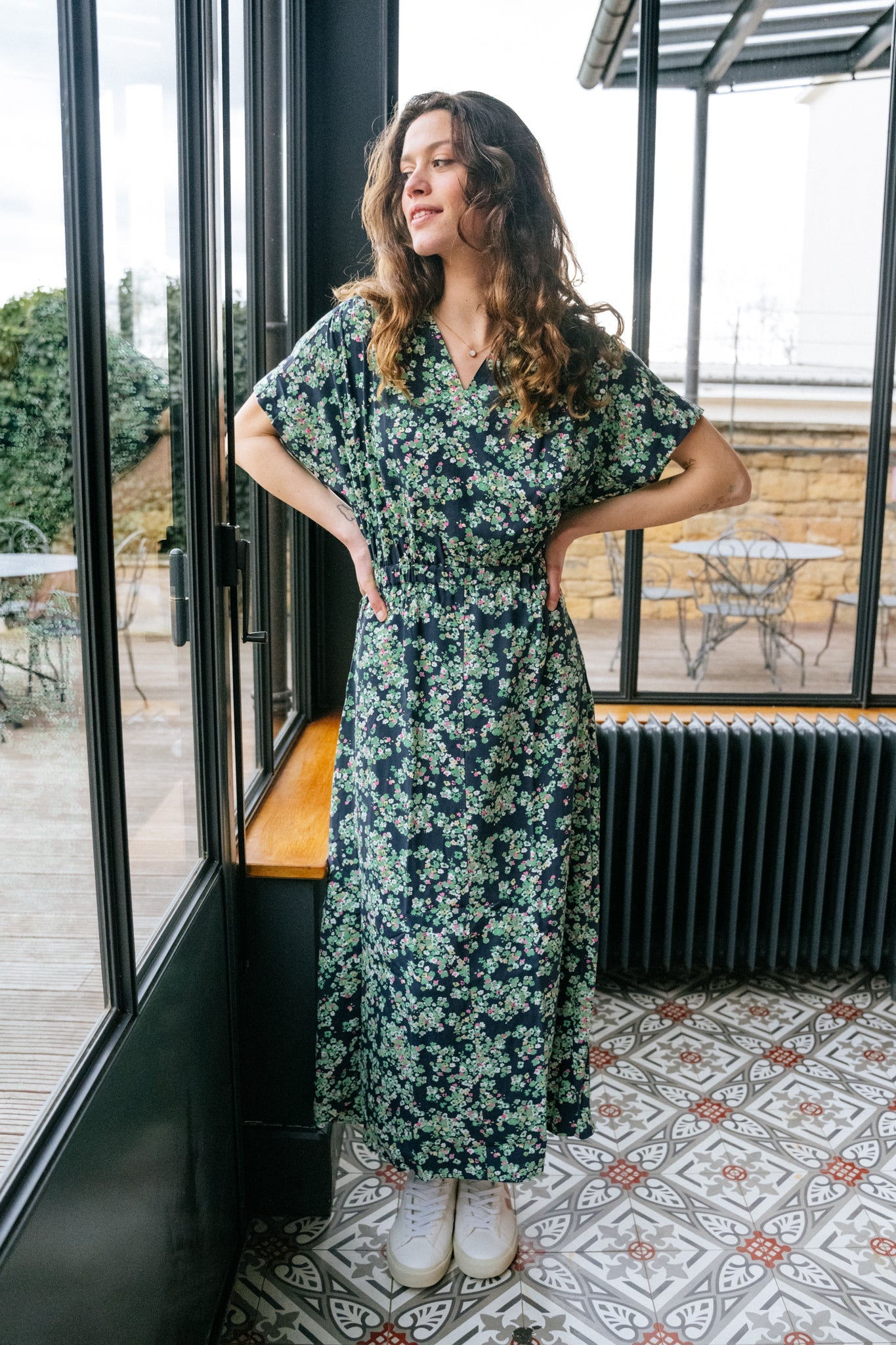 ROBE LONGUE fleurie en lenzing - swaantje ditsy floral night sky