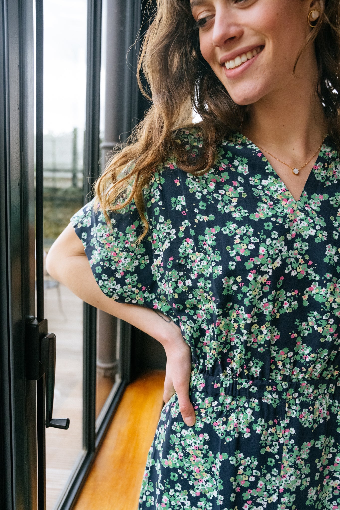 ROBE LONGUE fleurie en lenzing - swaantje ditsy floral night sky