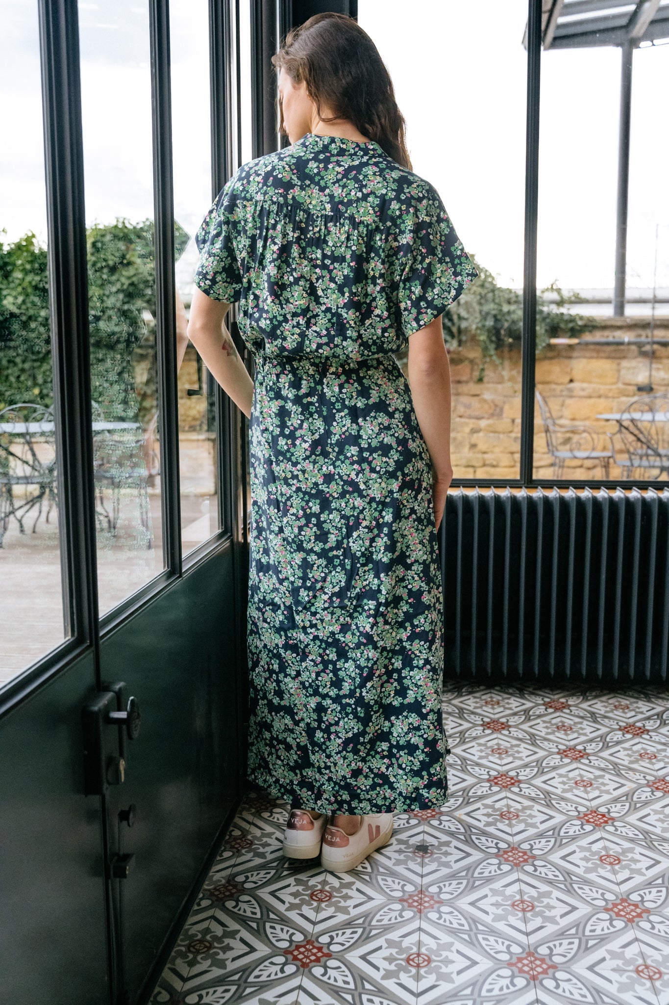 ROBE LONGUE fleurie en lenzing - swaantje ditsy floral night sky