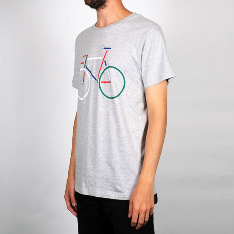 T-shirt gris motif vélo en coton bio
