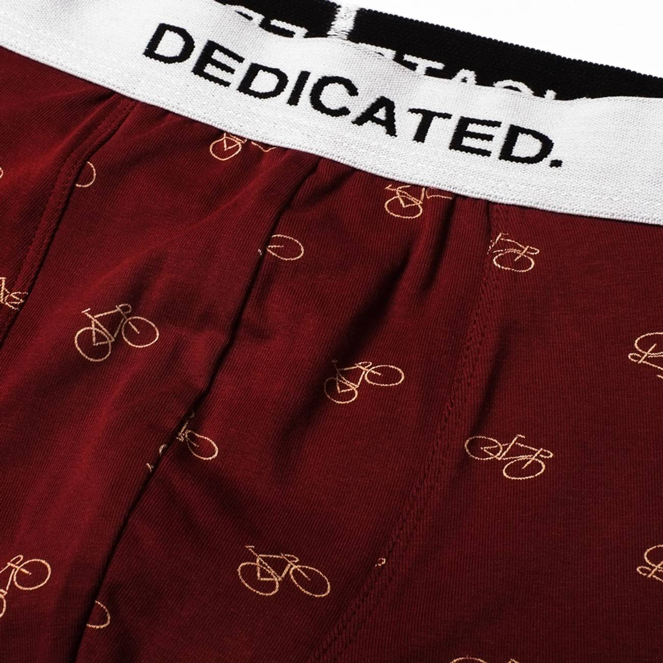 Boxer bordeaux motif vélo en coton bio