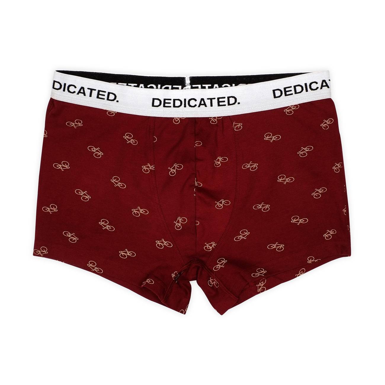 Boxer bordeaux motif vélo en coton bio