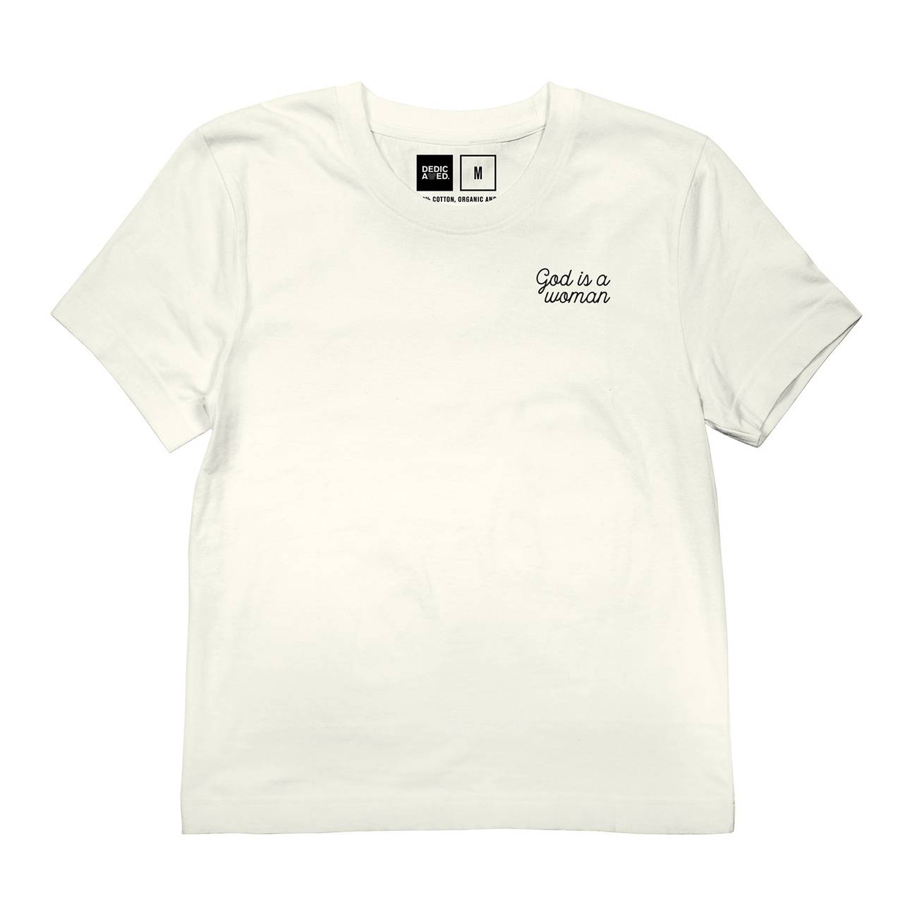 T-shirt blanc brodé - god is a woman