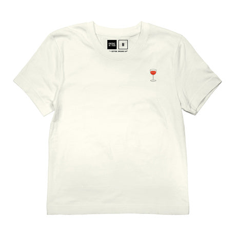 T-shirt blanc motif en coton bio - wine glass