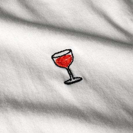 T-shirt blanc motif en coton bio - wine glass