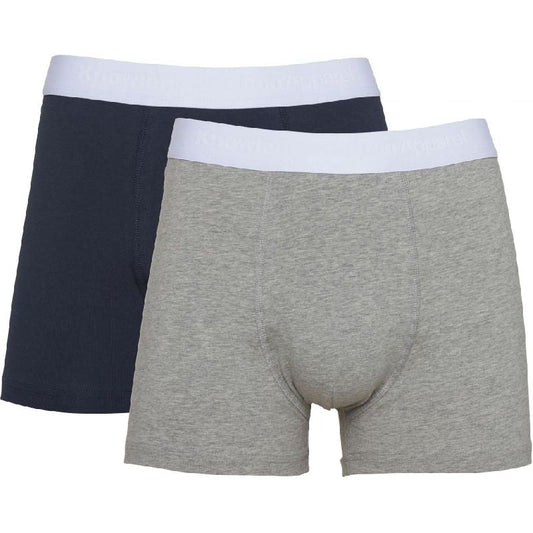 Pack 2 boxers gris et bleu marine en coton bio - maple