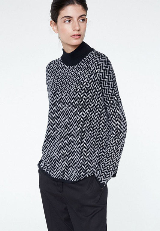 Pull à col cheminée en coton bio - Ivanna