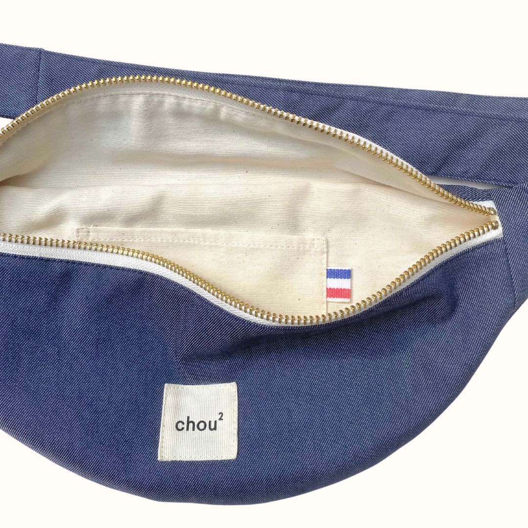 Banane made in France en coton upcyclé | bleu "jean"