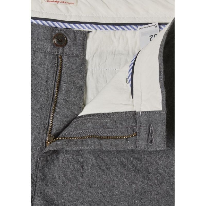 Chino droit flanelle gris en coton bio - chuck