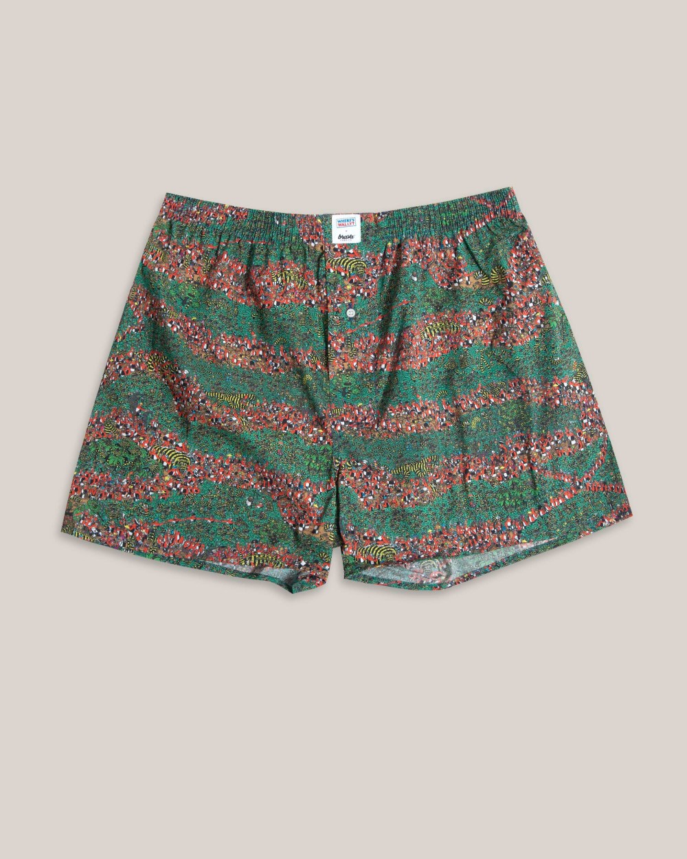 Caleçon à motifs en coton bio - wally & odlaw swamp boxers - green