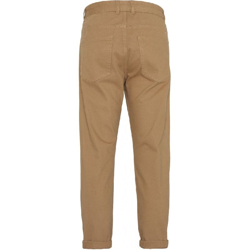 Pantalon droit en twill épais Camel en coton bio - BOB