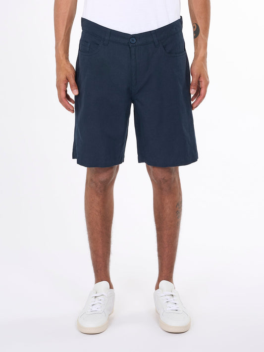 Short marine en lin et coton bio - blend twill shorts total eclipse