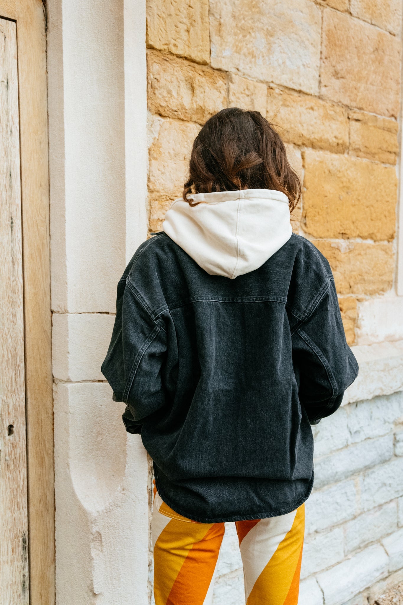 Veste en jean noire en coton bio - ellen overshirt black blizzard