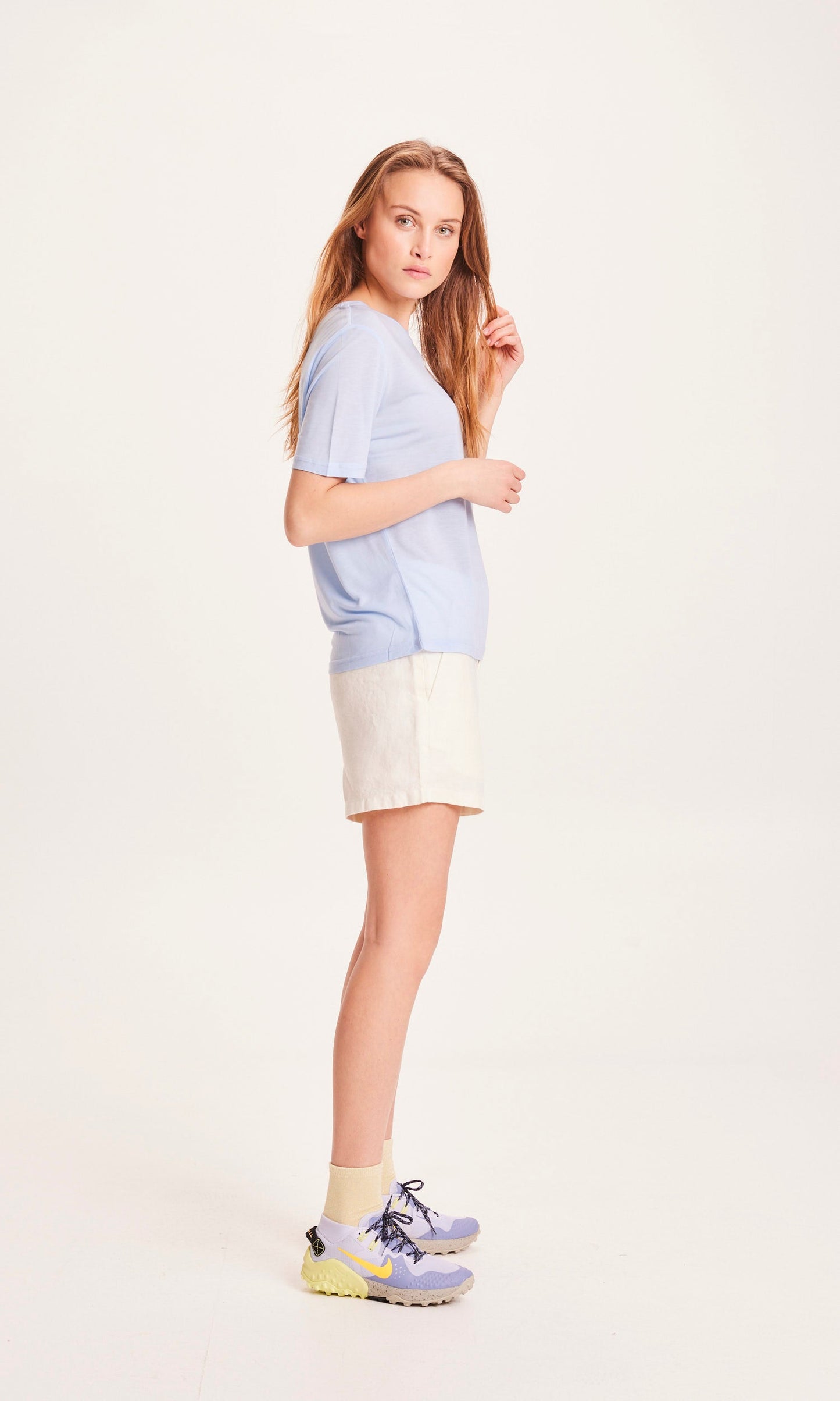 Short crème ample en lin biologique - SENNA loose shorts buttercream