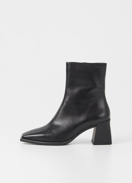 Bottines en cuir certifié | noir "hedda - black"