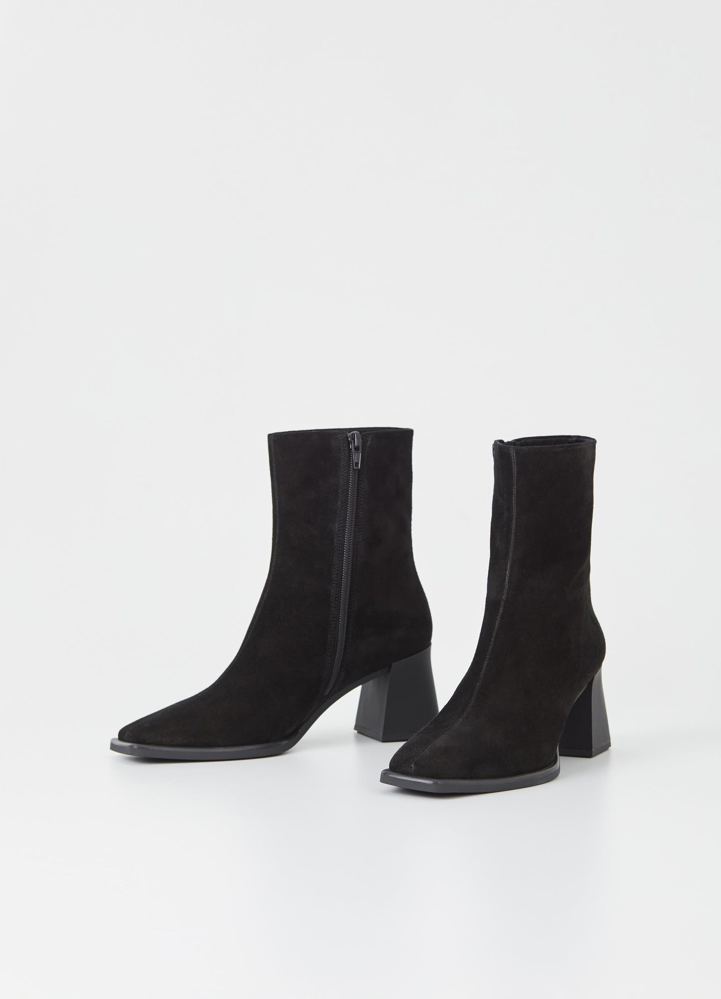 Bottines à talons en cuir certifié | Noir "hedda black"