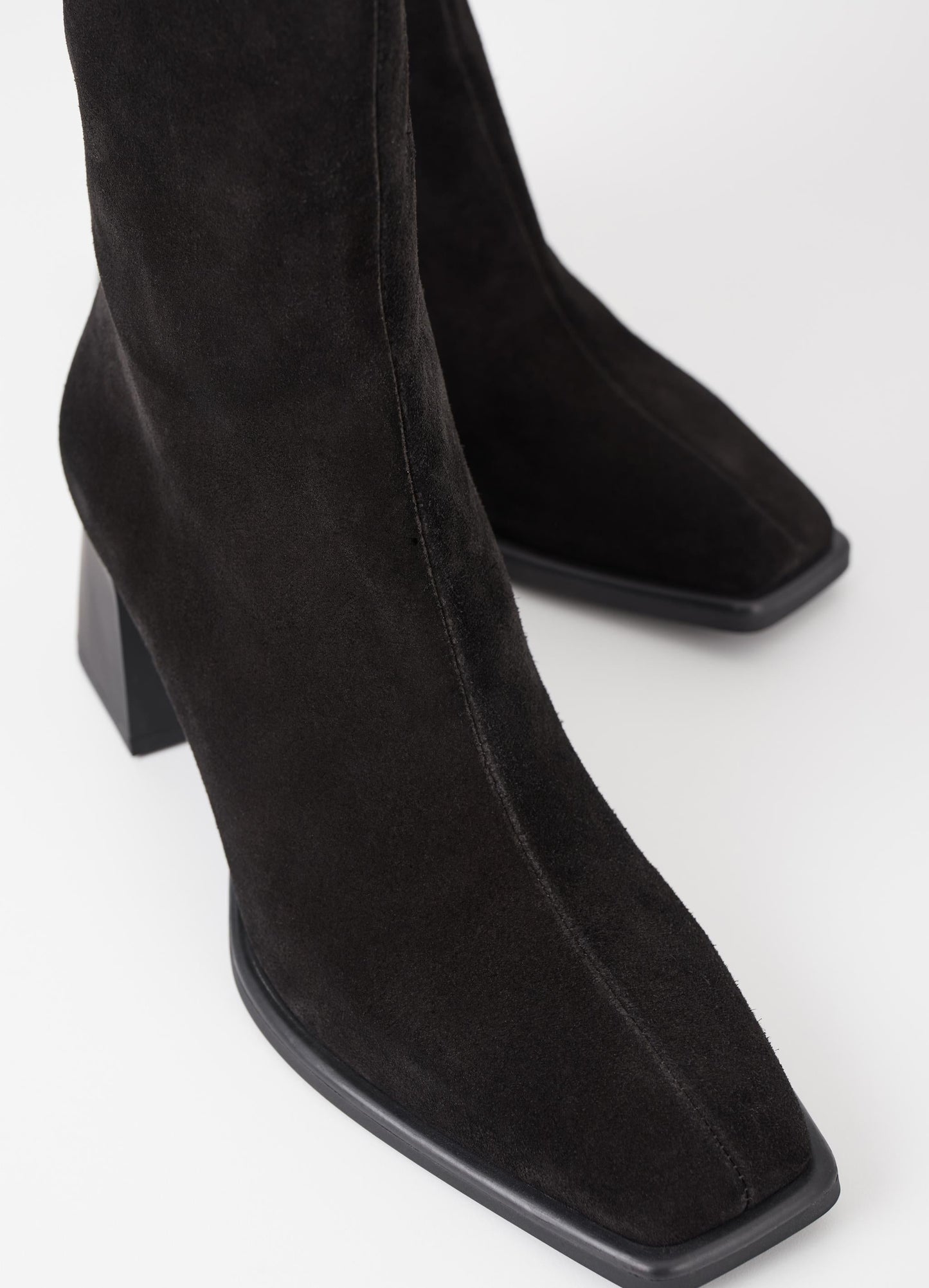 Bottines à talons en cuir certifié | Noir "hedda black"
