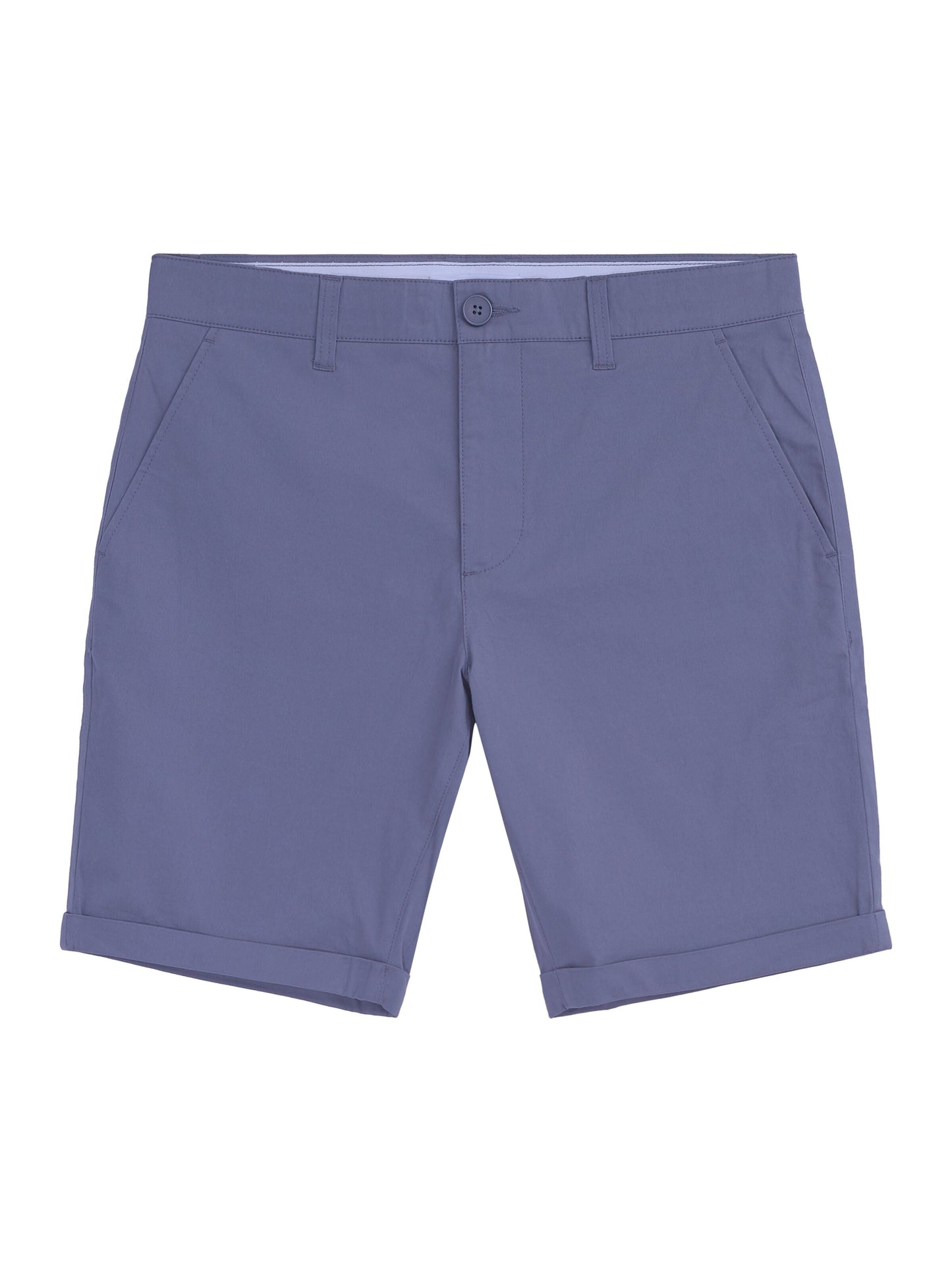 Short chino en coton bio | bleu "chino poplin vintage indigo"