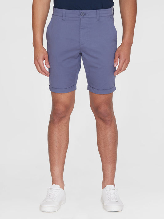 Short chino en coton bio | bleu "chino poplin vintage indigo"