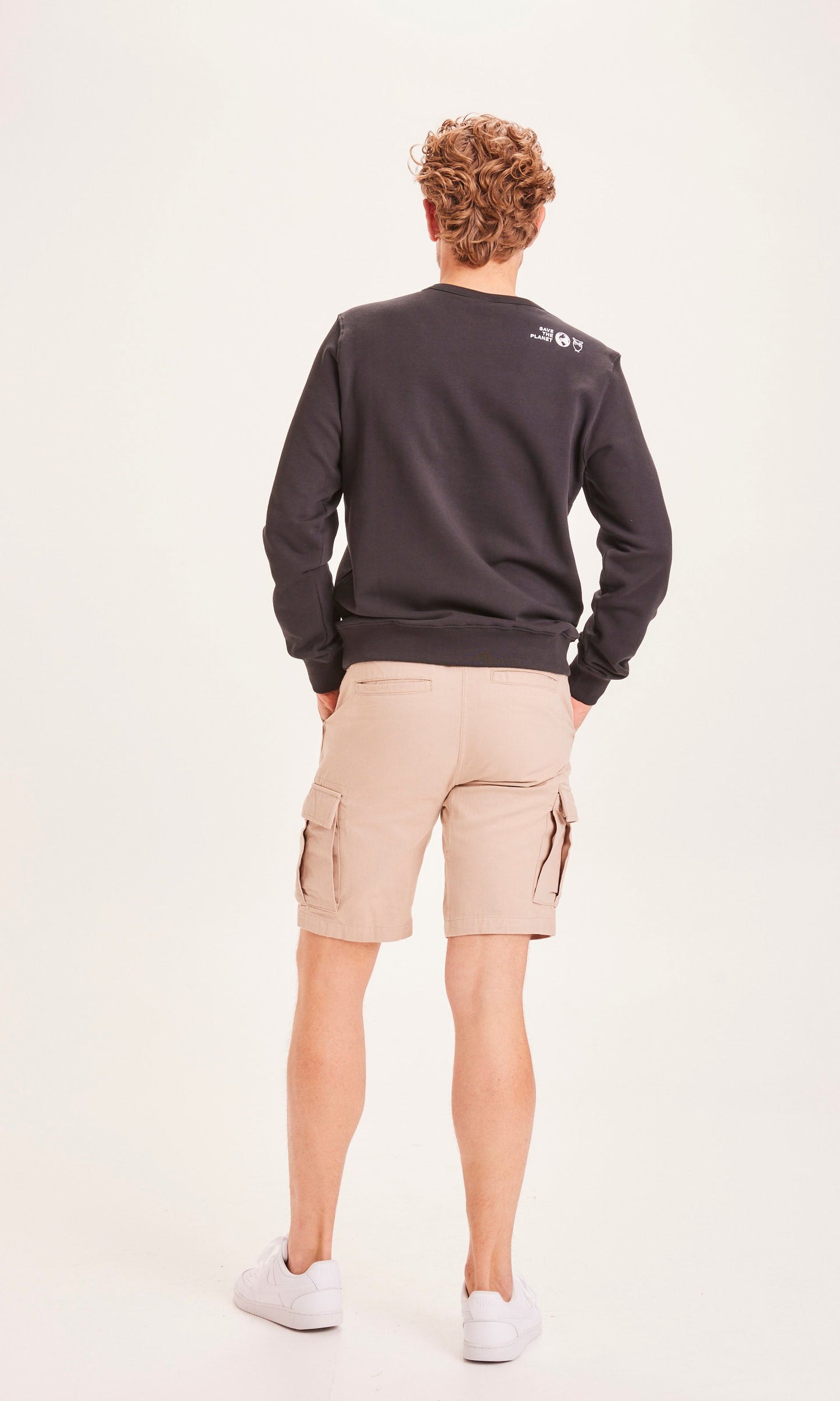Short cargo beige en coton bio - FIG utility trek twill shorts light feather gray