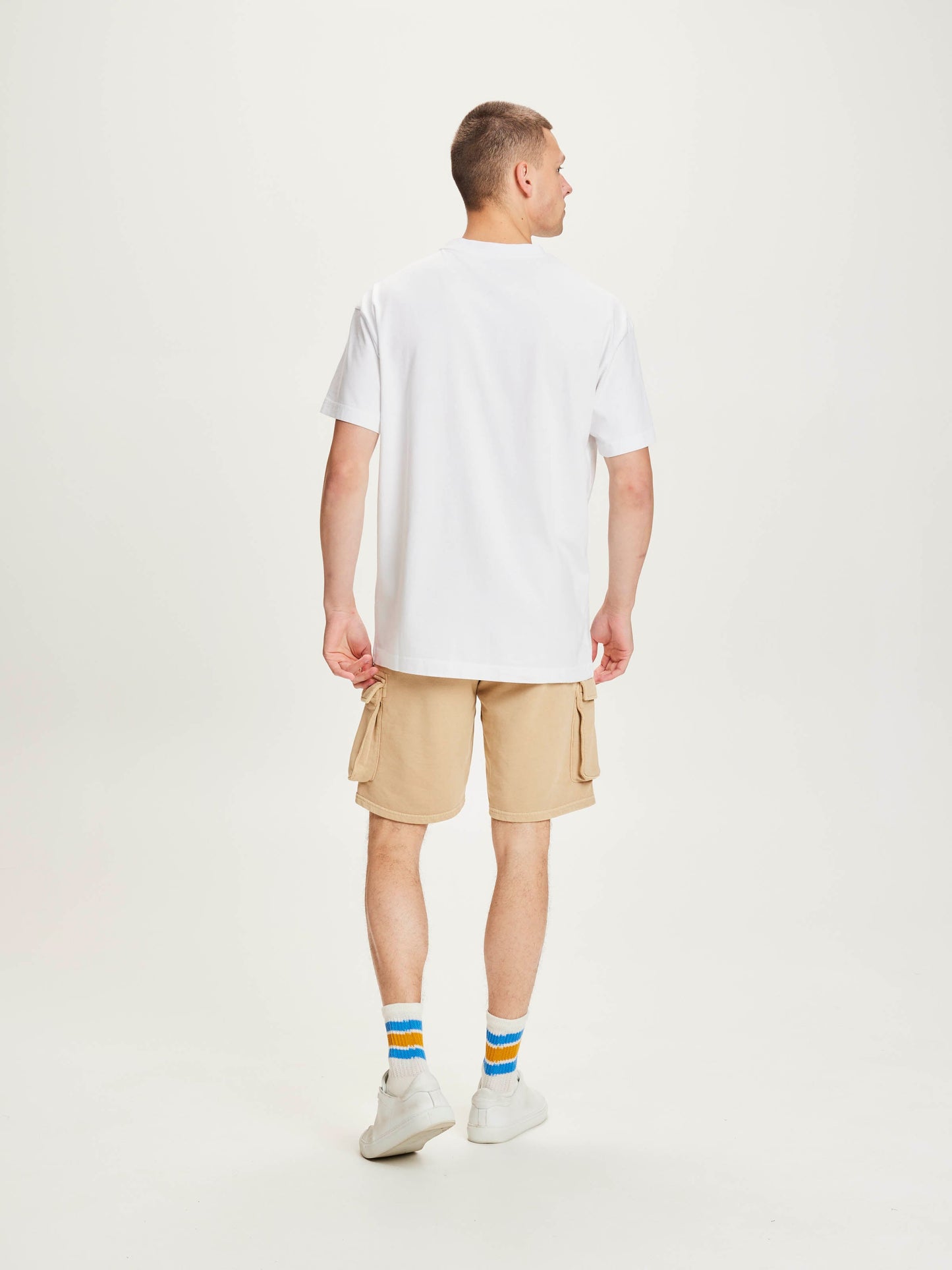 Short cargo beige en coton bio - sweat shorts safari