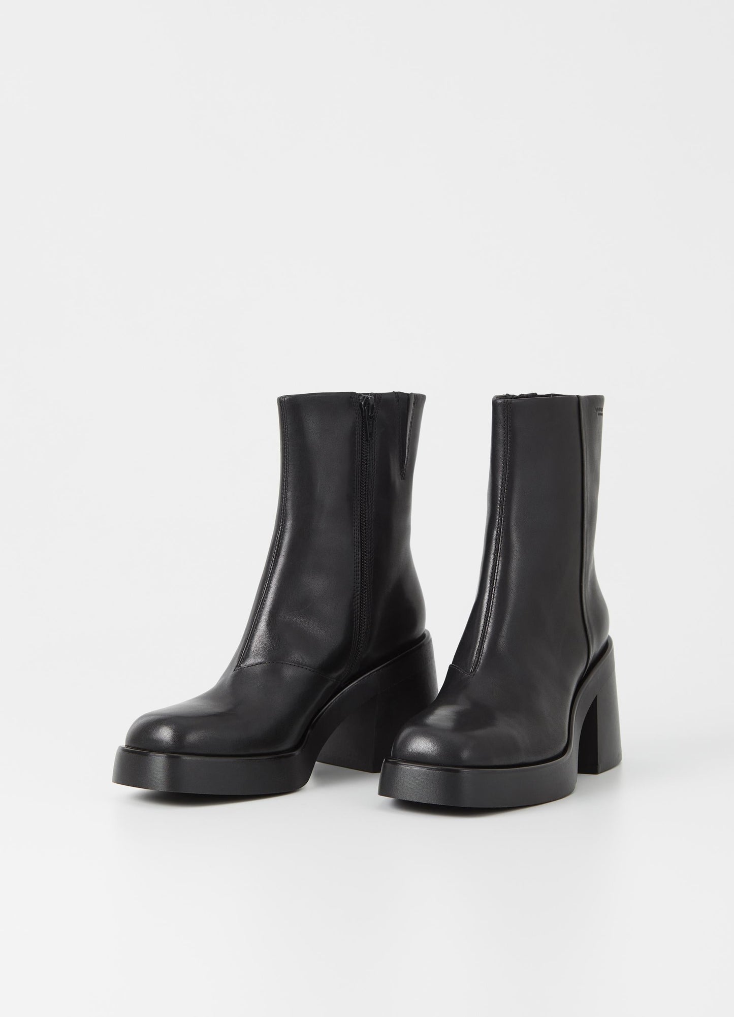Bottines à talons en cuir certifié | Noir "brooke black"