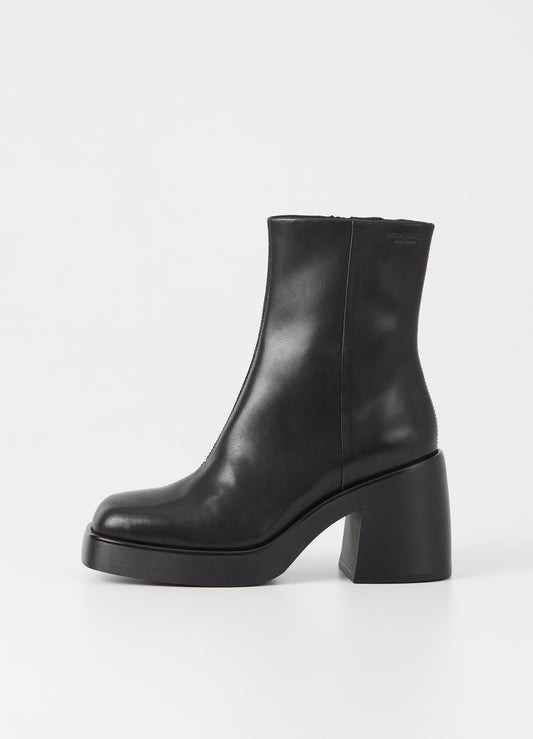 Bottines à talons en cuir certifié | Noir "brooke black"