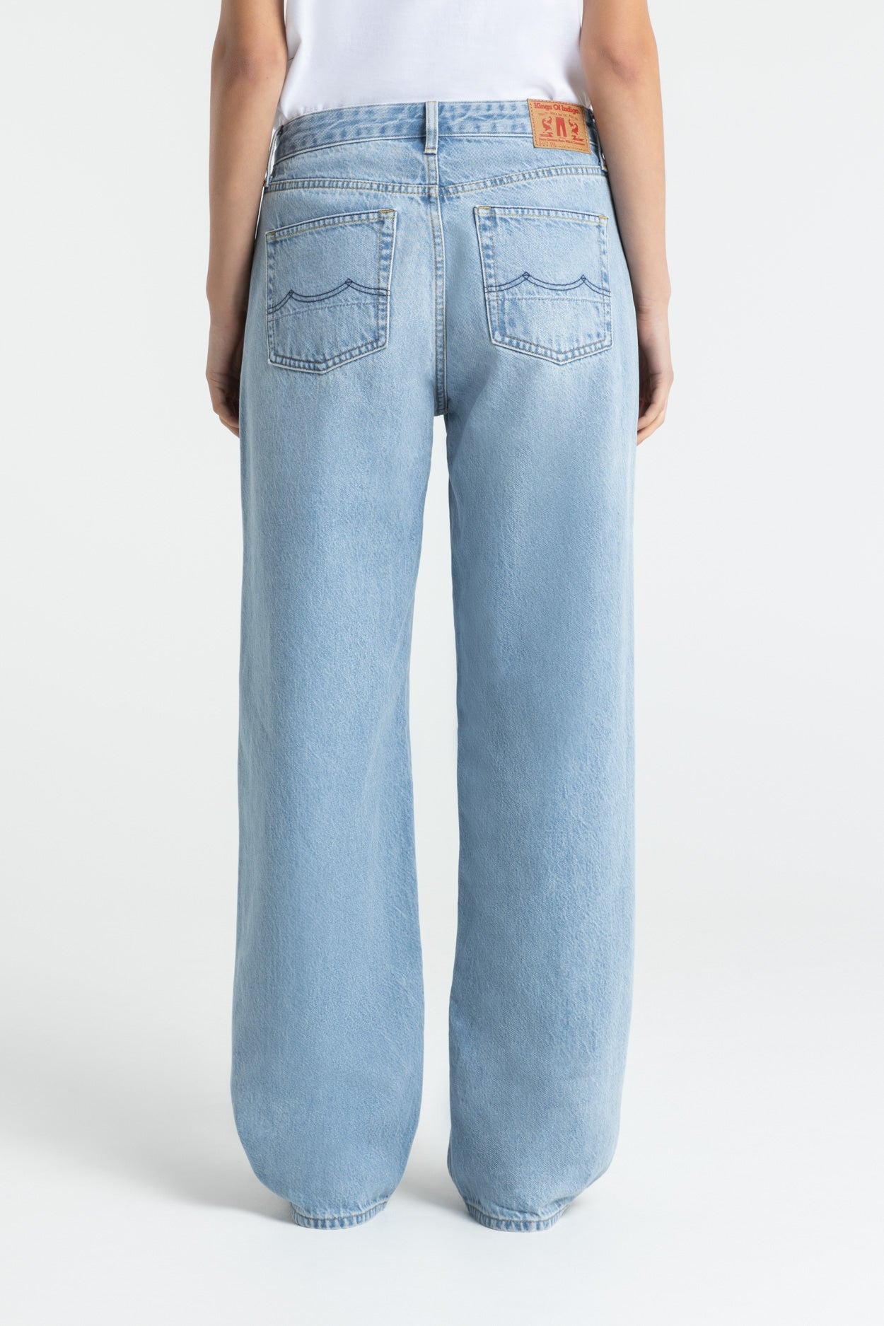 Jean large en coton bio | bleu délavé "joan blue reef super light used"