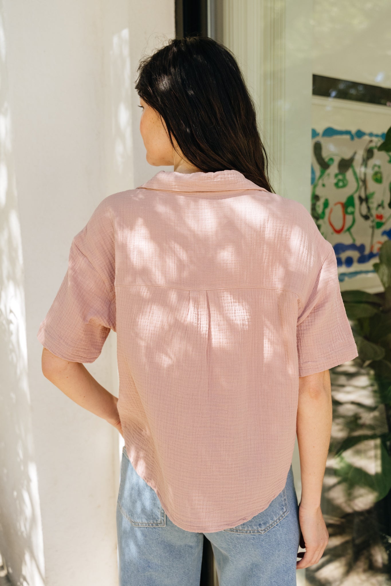 Chemisette oversize en coton bio | rose "bubble oversize cropped blouse rose pink"