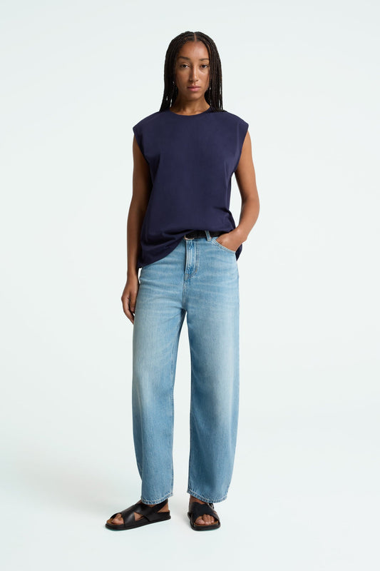 Jean ballon en coton bio et tencel | denim clair "leila - luiz super light"