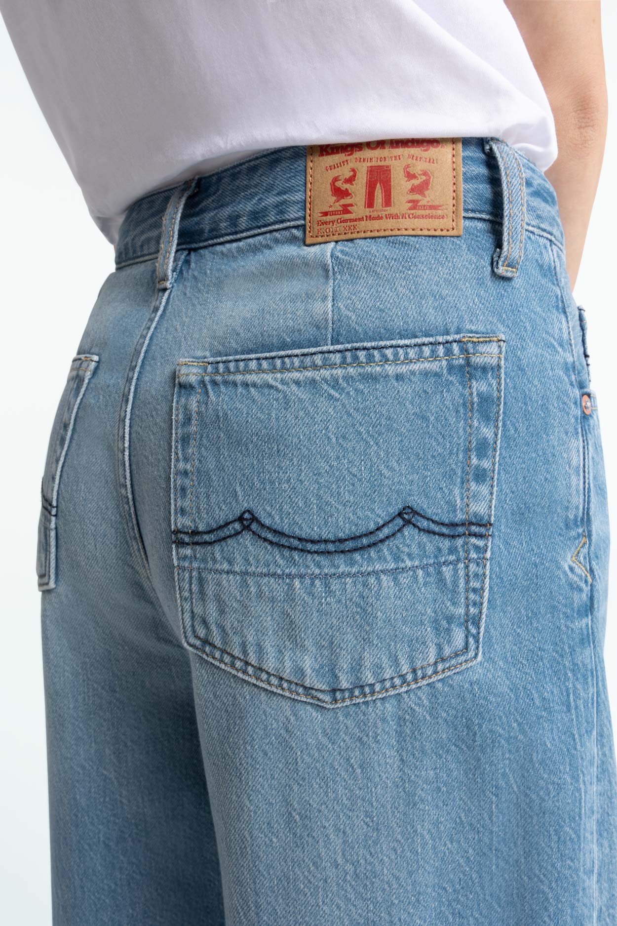 Jean ballon en coton bio et tencel | denim clair "leila - luiz super light"