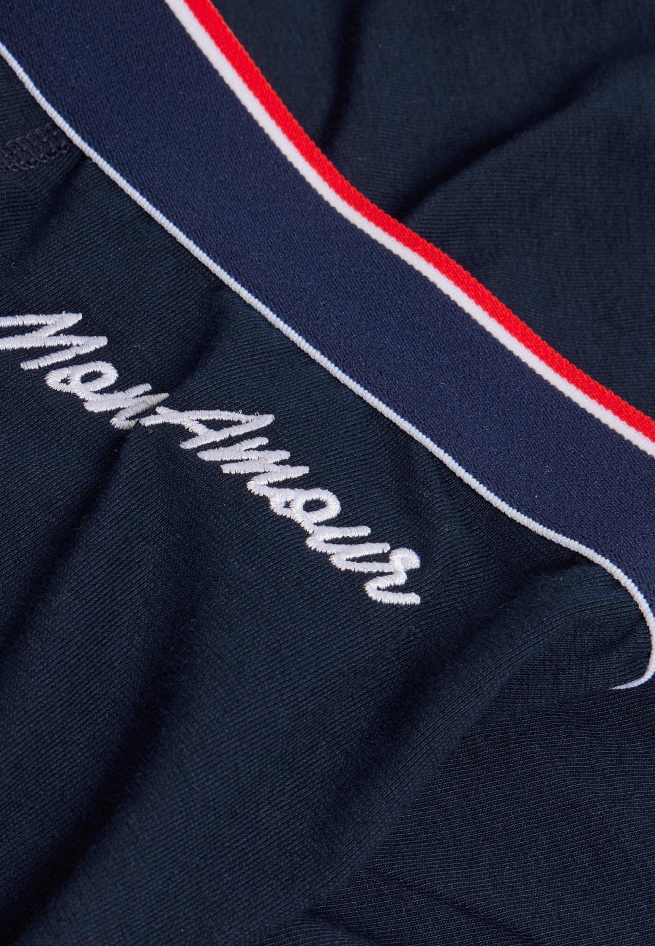 Boxer made in France brodé en coton bio | bleu "marius plus bleu amour"
