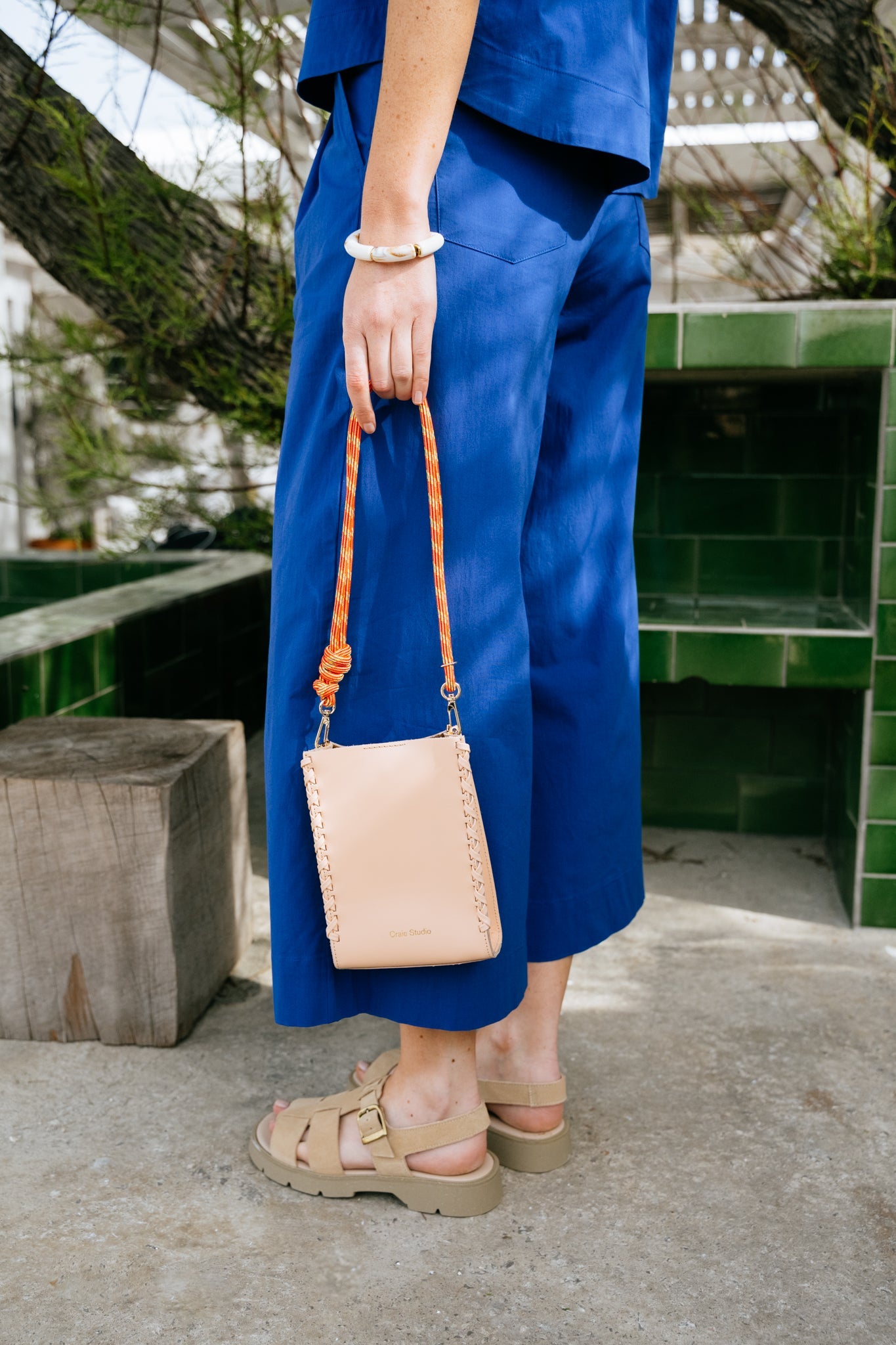 Pantalon ample court en coton bio | bleu "Breezy buzz culotte trousers - blue"