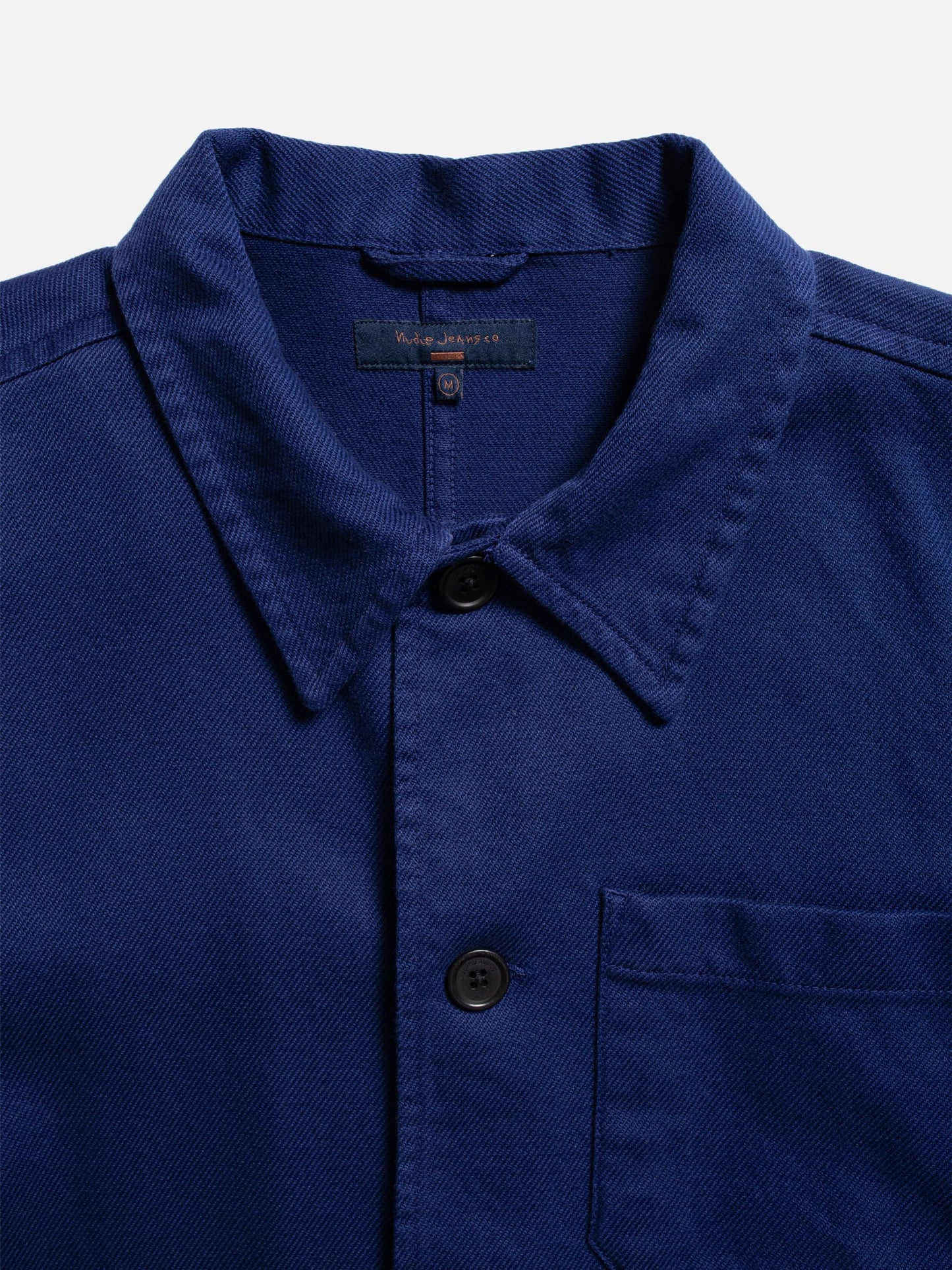 Veste worker en coton bio | bleu "barney worker jacket mid blue"