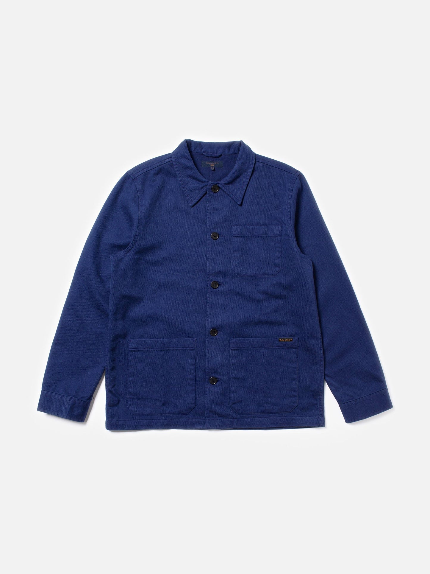Veste worker en coton bio | bleu "barney worker jacket mid blue"