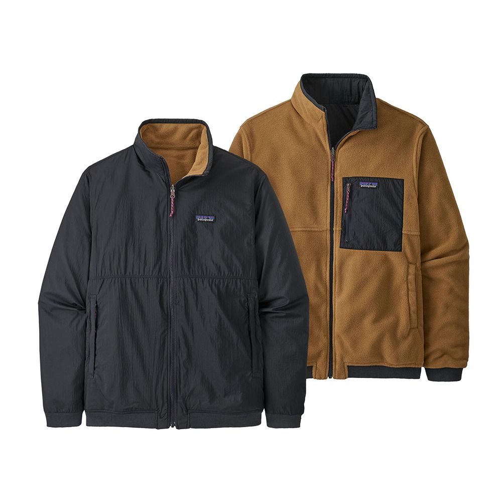 Veste coupe-vent réversible en recyclé | Bicolore "reversible shelled microdini pitch blue"