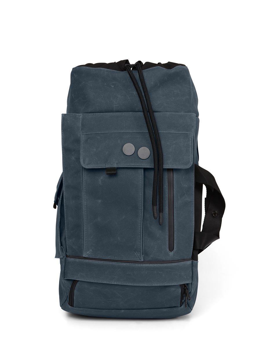 Sac à dos waxé bleu recyclé - blok medium coated blue