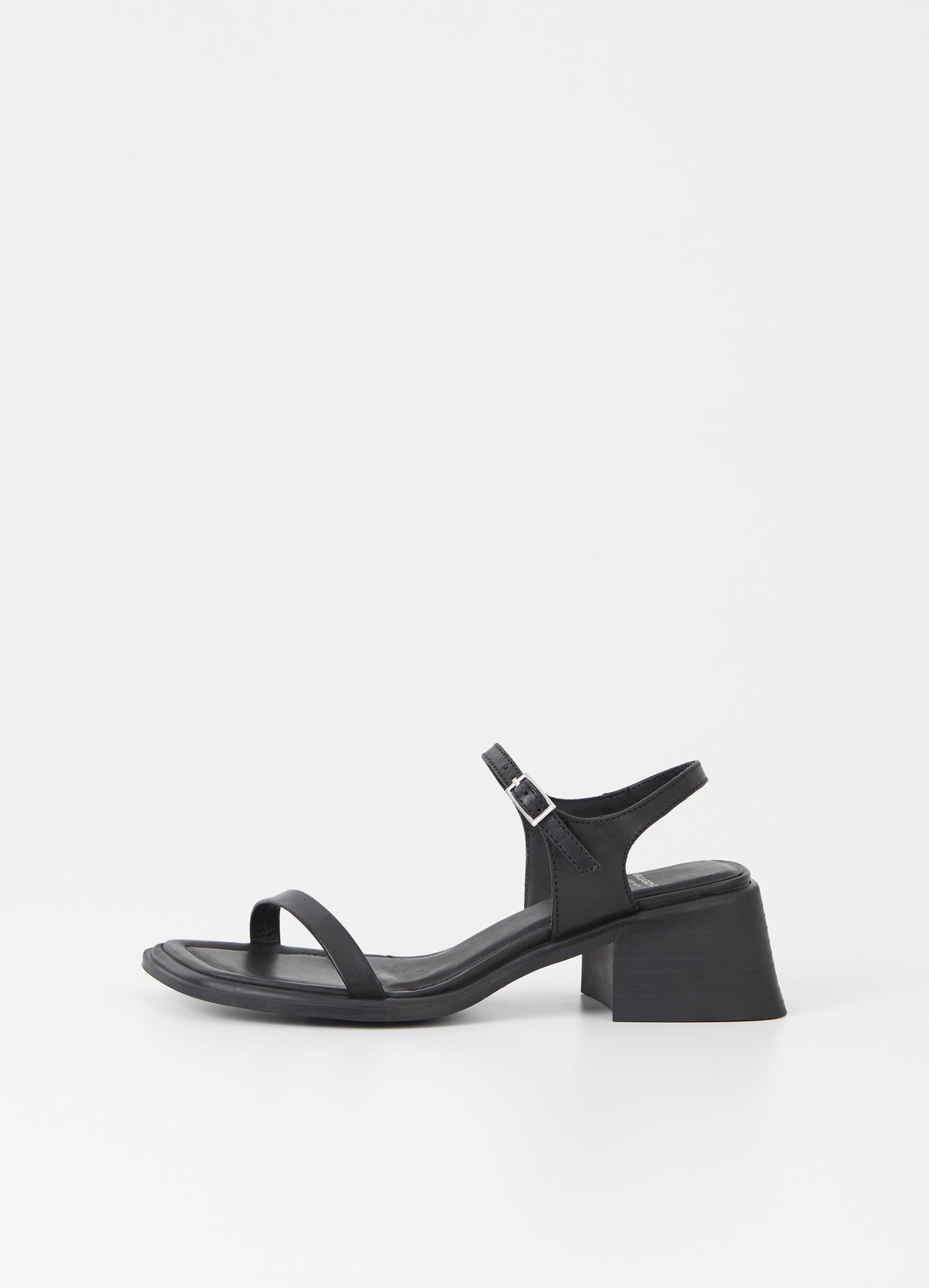 Sandales à talons en cuir certifié | Noir "ines black"