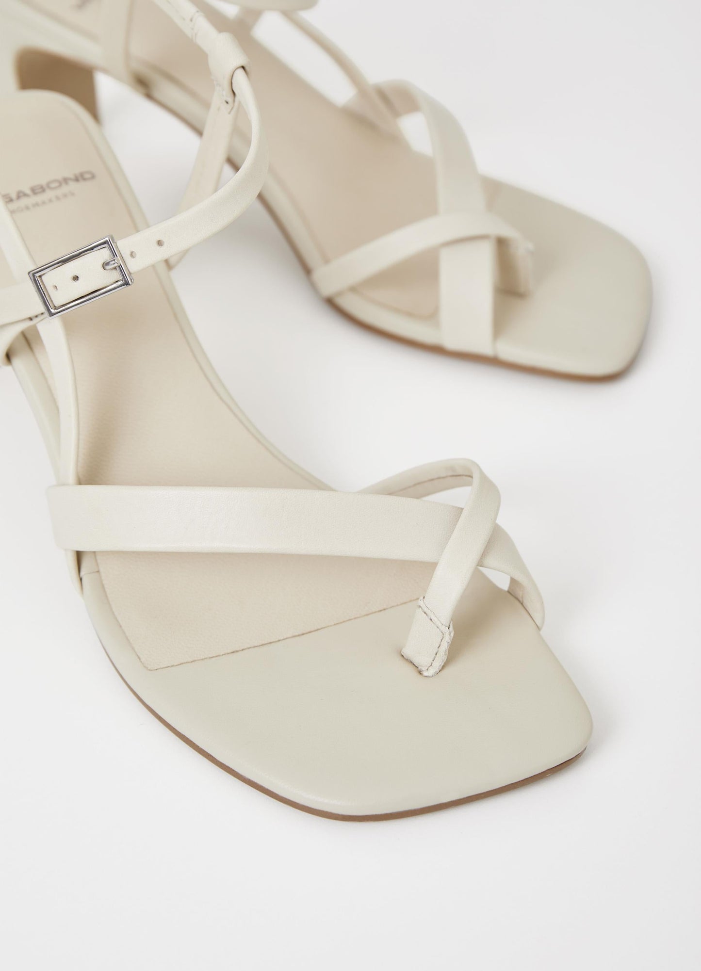 Sandales à talons en cuir certifié | Écru "luisa offwhite"