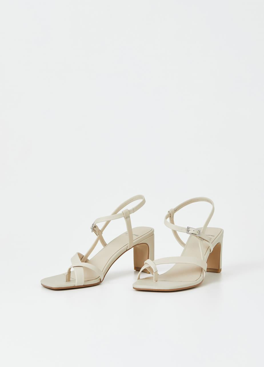Sandales à talons en cuir certifié | Écru "luisa offwhite"