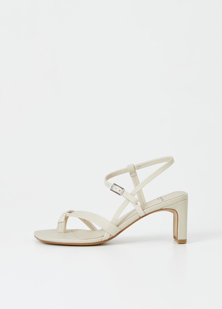 Sandales à talons en cuir certifié | Écru "luisa offwhite"