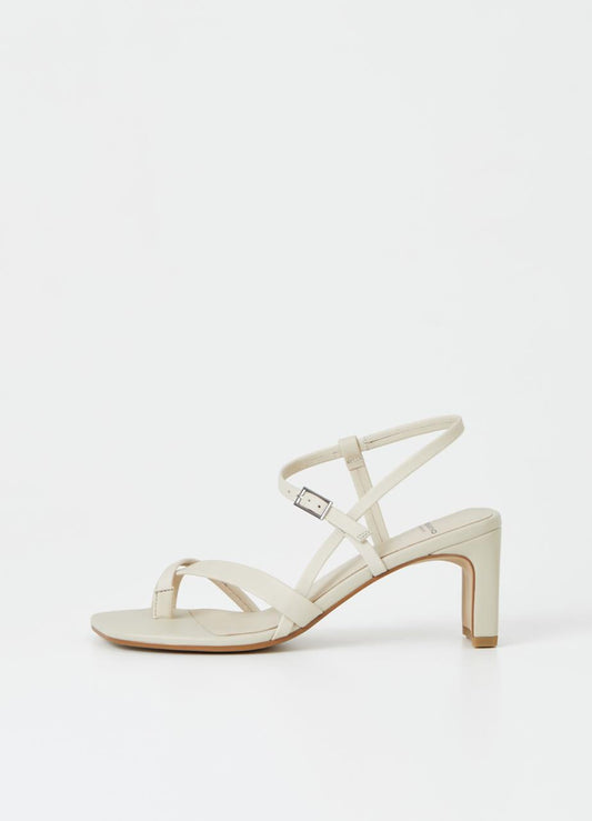 Sandales à talons en cuir certifié | Écru "luisa offwhite"