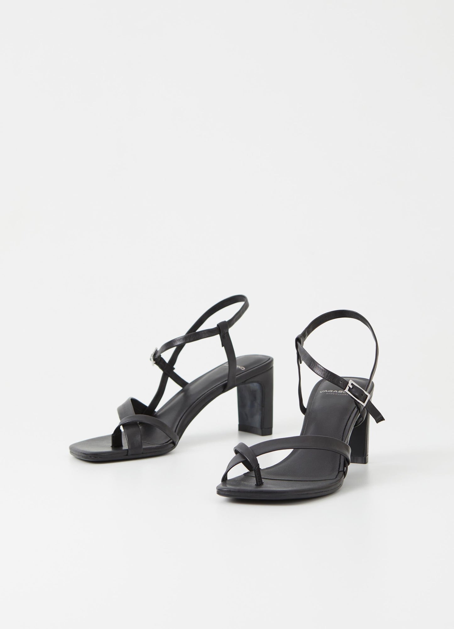 Sandales à talons en cuir certifié | Noir "luisa black"