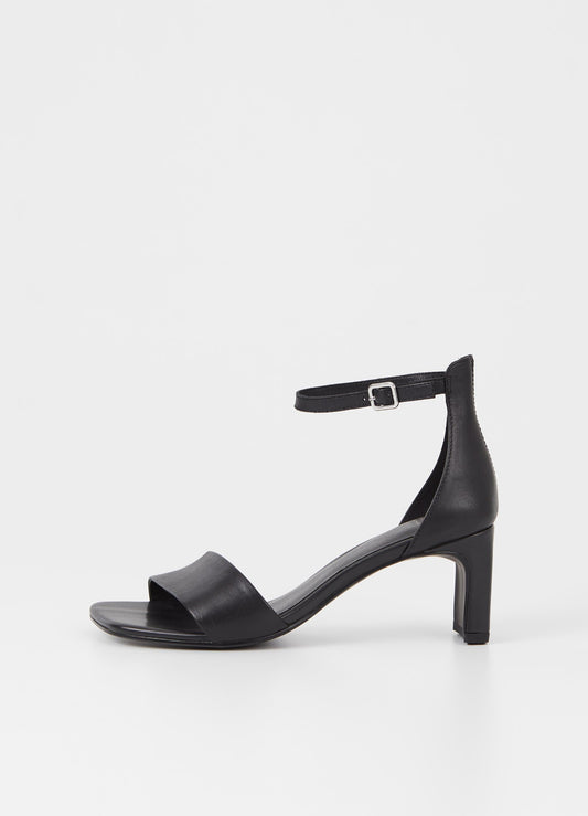 Sandales à talons en cuir certifié | Noir "luisa black"