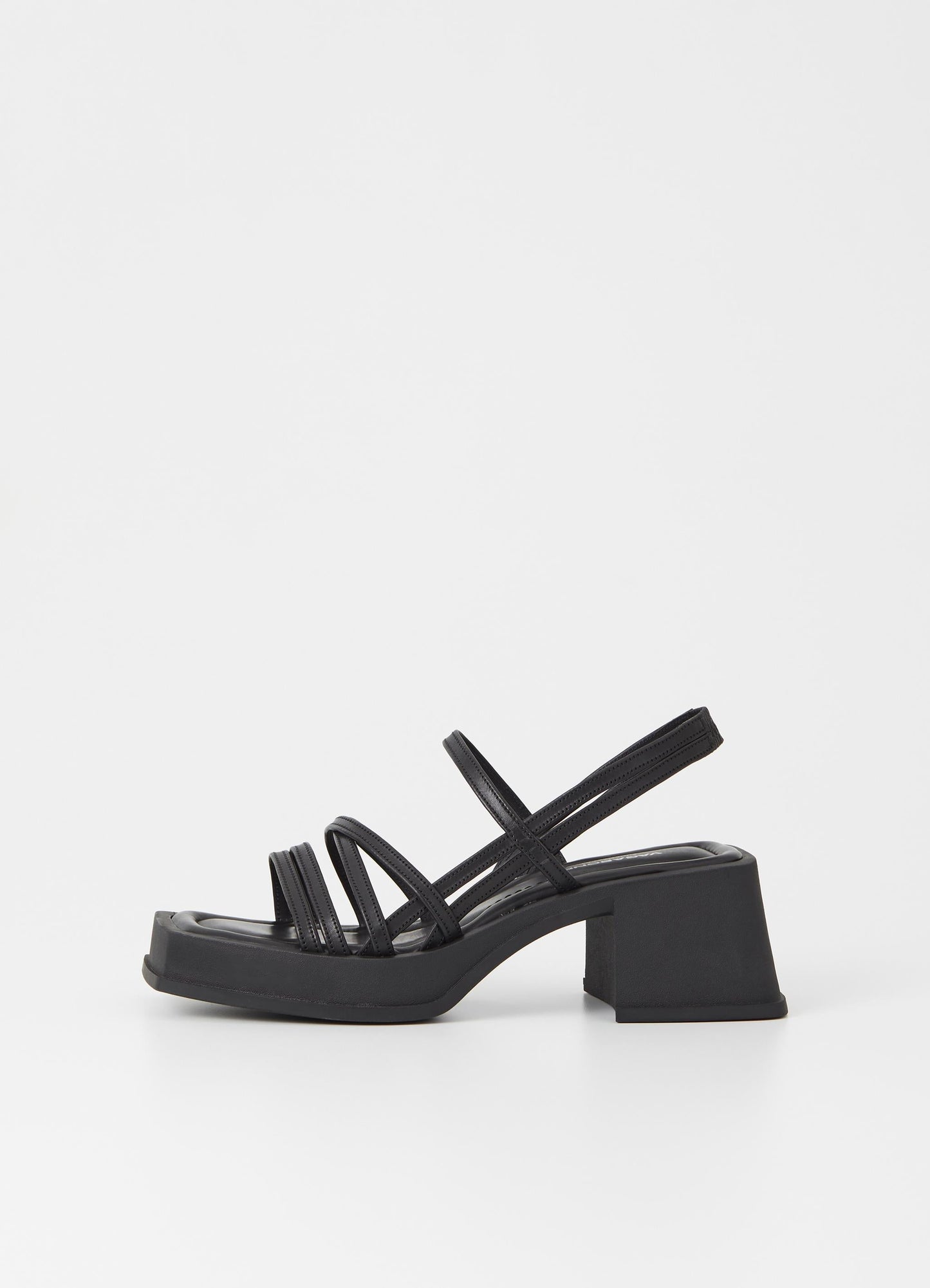 Sandales compensées en cuir certifié | noir "hennie - black"