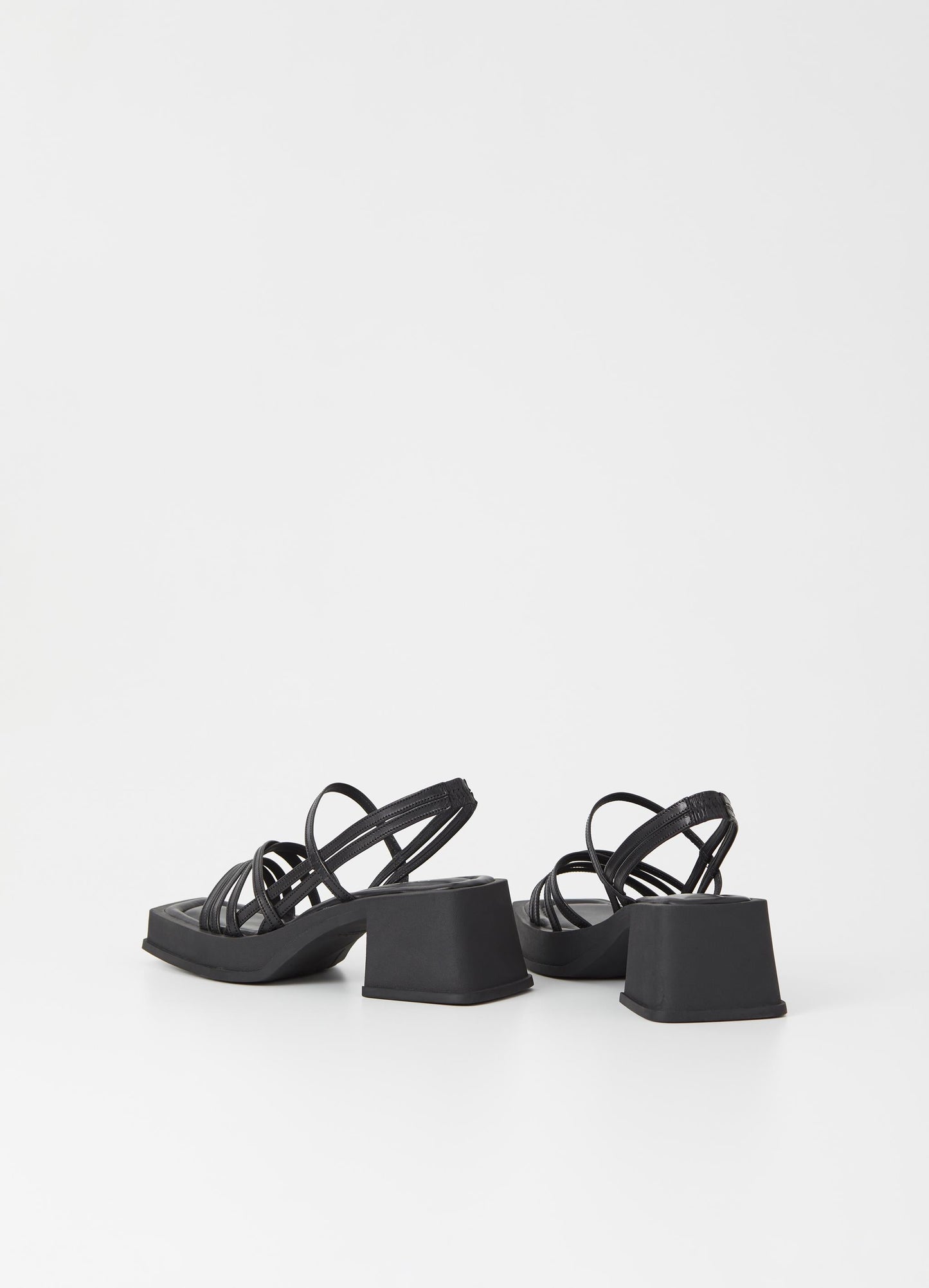 Sandales compensées en cuir certifié | noir "hennie - black"